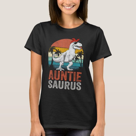 Auntiesaurus T rex Dinosaur Auntie Saurus Family M T-shirt (Voorkant)