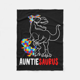 Auntiesaurus T Rex Dinosaur Autisme Bewustzijn Aun Fleece Deken