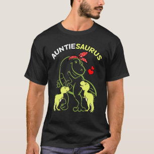 Auntiesaurus tante 2 Kinder Dinosaur tante Uncles T-shirt