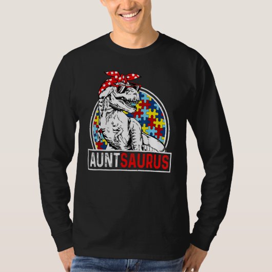 Auntsaurus Rex Dinosaur Autism Aunt Saurus Family T-shirt (Voorkant)