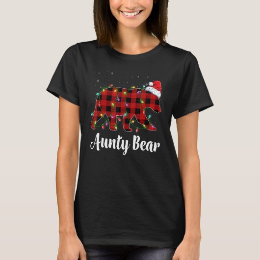 Aunty Bear Buffalo Red Plaid Matching Family Chris T-shirt (Voorkant)