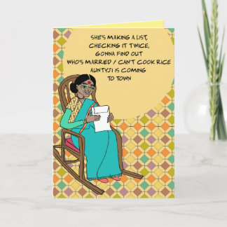 Auntyji komt naar de stad feestdagen kaart