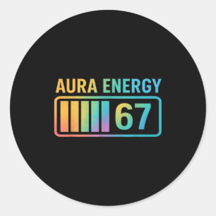 Aura Energie 67 Gen Alpha 6 7 Meme Oneindige Rizz Ronde Sticker