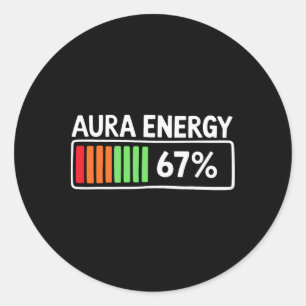 Aura Energie 67 Procent Batterij Meter Spirituele Ronde Sticker