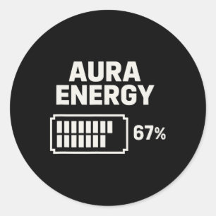 Aura Energie 67 Procent Batterij Minimalistische S Ronde Sticker