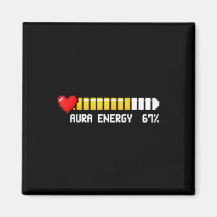 Aura Energie 67 Procent Meme Gamer Retro Videospel Magneet
