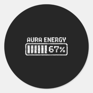 Aura Energie Zes Zeven 67 Meme Ronde Sticker