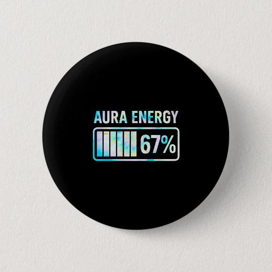 Aura Energy 67 67 Six Seven Meme  Ronde Button 5,7 Cm (Voorkant)