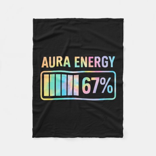 Aura Energy 67 Funny Six Seven Meme Gen Alpha Slan Fleece Deken (Voorkant)