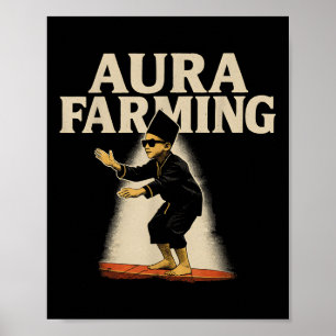 Aura Farming Indonesische bootrace kind meme Poster