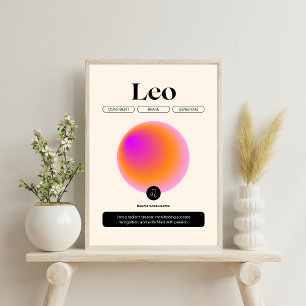 Aura Gradient Leo Zodiac Teken Manifestatie Kunst Poster