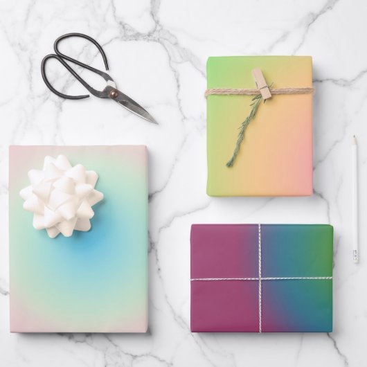 Aura Gradient Ombre Gift Inpakpapier Vel (Voorkant)