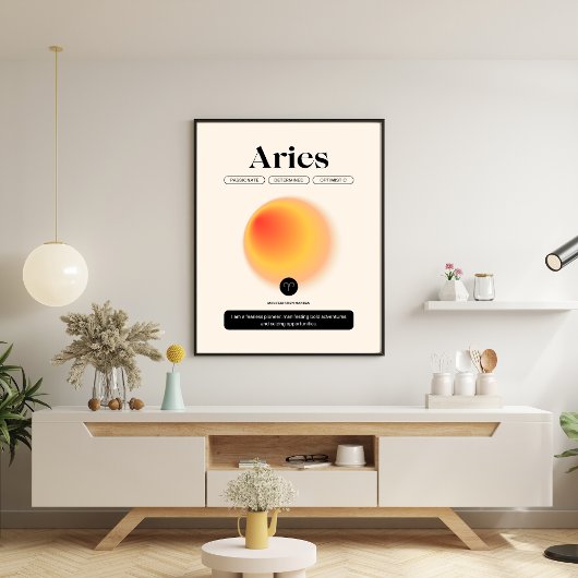 Aura Gradient Ram Zodiac teken Manifestatie Art Poster