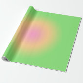  Aura Green Yellow Pink gradient Ombre Gift Cadeaupapier (Uitgerold)