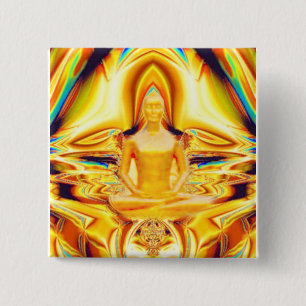 Aura, sterkte en Meditation_ Vierkante Button 5,1 Cm