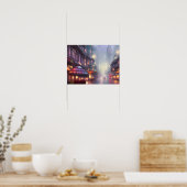 Auracore Fantasy Cityscape Digital Art Poster (Keuken)