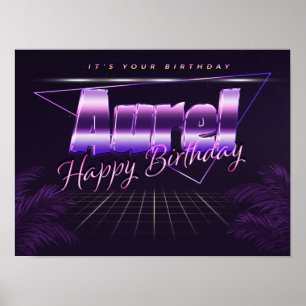 Aurel Name Vorname retro Poster Geburtstag