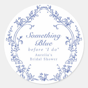 AURELIA Chinoiserie Iets blauw Vrijgezellenfeest Ronde Sticker