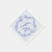 AURELIA Chinoiserie Victoriaans bloemmonogram Servet (Hoek)