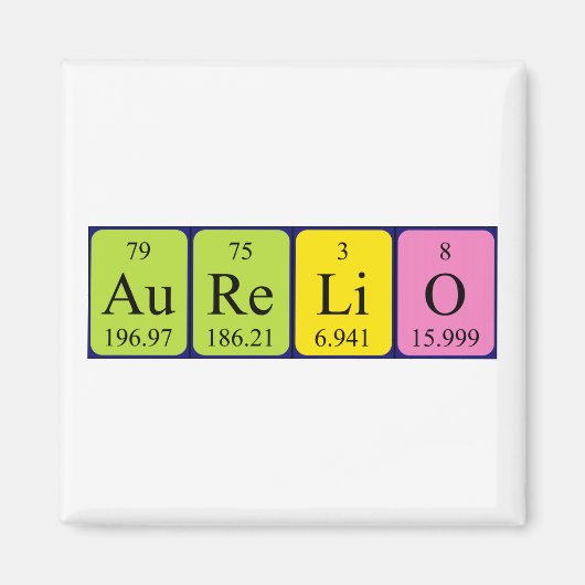 Aurelio periodieke table name magnet magneet (Voorkant)