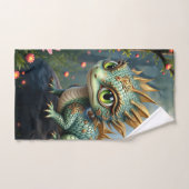 Auren – Petit dragon de la forêt émeraude (Serviette à main)