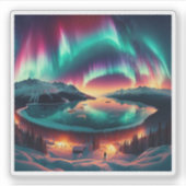 Aureola Borealis in Alaska Sticker (Voorkant)