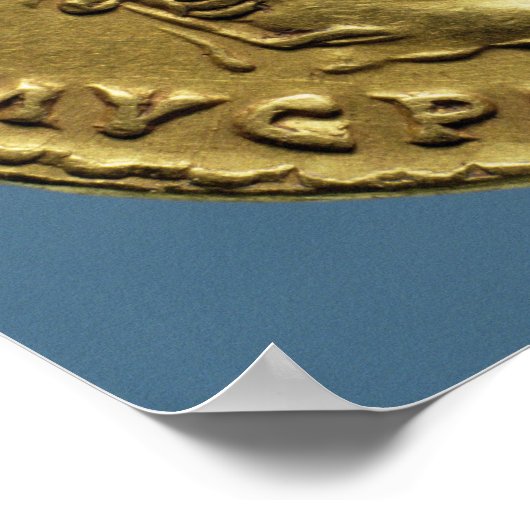 Aureus van Nero met een laurierspier Poster (Hoek)