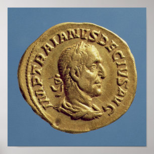 Aureus van Trajan Decius Poster