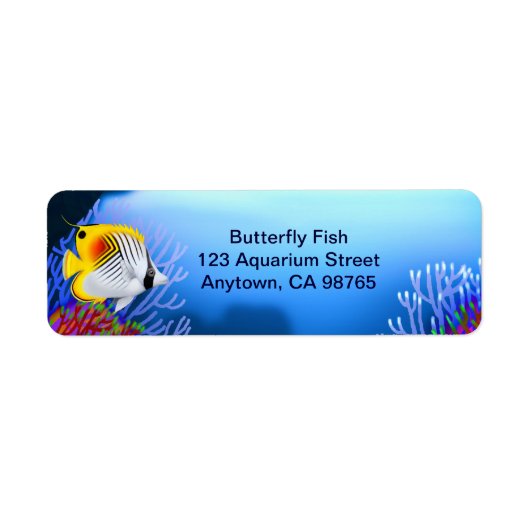 Auriga Threadfin Vlinder Vis  Label (Voorkant)