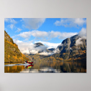 Aurlandsfjord Flam Norwegian Fjord Noorwegen Poster