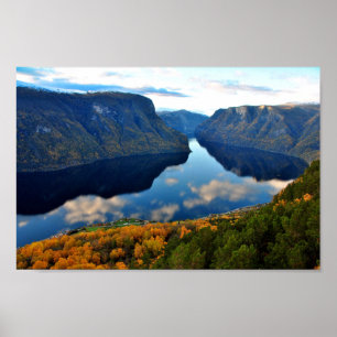 Aurlandsfjord Flam Norwegian Fjord Noorwegen Poster
