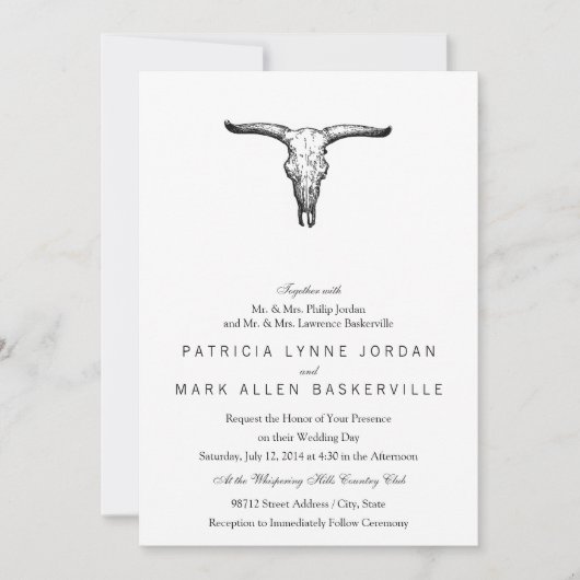  Aurochs Skull Illustratie Kaart (Voorkant)