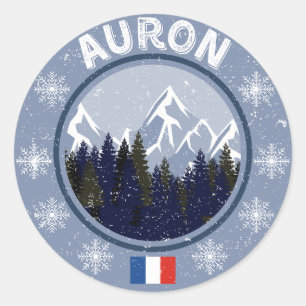 Auron Ski Station Ronde Sticker