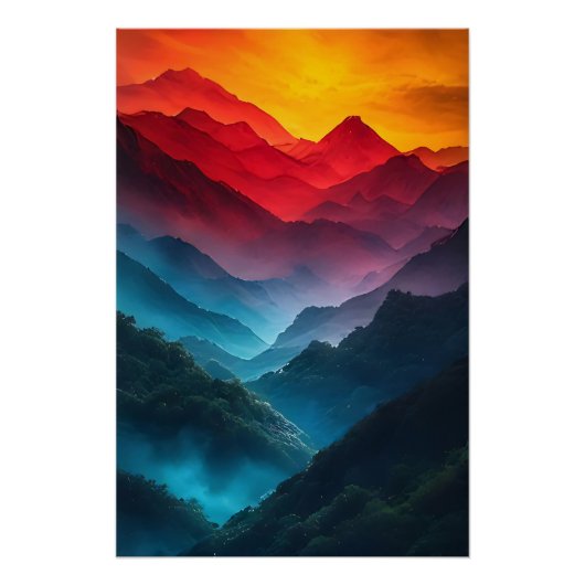 Aurora Bergsymfonie Perfect Poster (Voorkant)