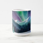 Aurora Borealis 2D Mok | Snowy Forest & Mountains (Center)