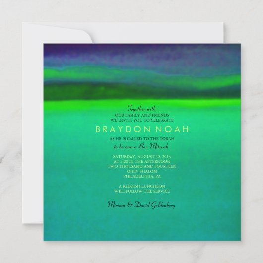 AURORA BOREALIS Bar Bat mitzvah Invitation (Devant)