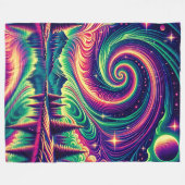 "Aurora Borealis boven het reflecterende meer" Fleece Deken (Voorkant (Horizontaal))