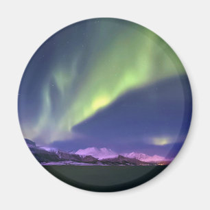 Aurora Borealis boven Lyngenfjorden Noorwegen Magneet