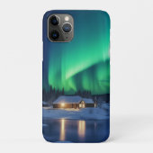 Aurora borealis boven winterhut Case-Mate iPhone case (Achterkant)