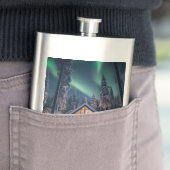 Aurora borealis boven winterhut flacon (Voorbeeld)