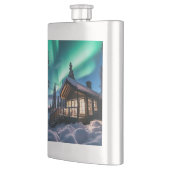 Aurora borealis boven winterhut flacon (Links)