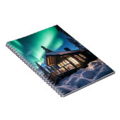 Aurora borealis boven winterhut notitieboek (Rechterzijde)