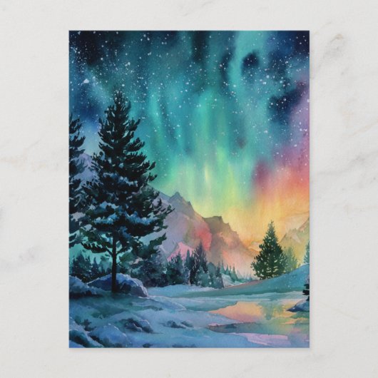 Aurora Borealis Briefkaart (Voorkant)
