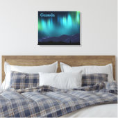 Aurora Borealis - Canada Canvas Afdruk (Insitu (Slaapkamer))