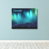 Aurora Borealis - Canada Canvas Afdruk (Insitu (Houten vloer))
