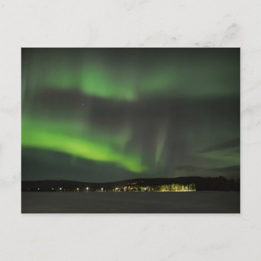 Aurora borealis dans le ciel carte postale (Devant)
