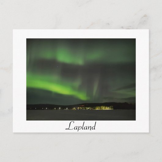 Aurora borealis dans le ciel carte postale blanche (Devant)