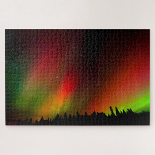 Aurora Borealis en bomen Legpuzzel