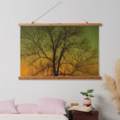 Aurora Borealis en Cottonwood Tree Hangend Wandkleed (Slaapkamer)