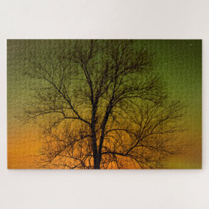 Aurora Borealis en Cottonwood Tree Legpuzzel
